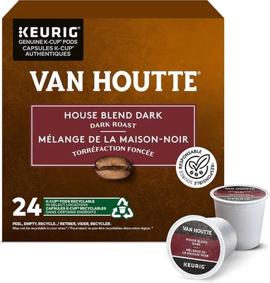 Cápsulas de café tostado oscuro Van Houtte House Blend 24 unidades Keurig K-Cupsulas Foto 1 de 4