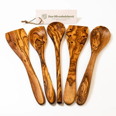 5er Set Küchenhelfer aus Olivenholz - Bild 1 von 2