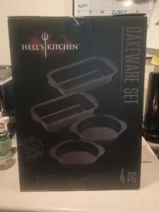 Hells Kitchen 4 Piece Bakeware Baking Set Nonstick 2 Round Cake Pans 2 Loaf Pans - Picture 1 of 4