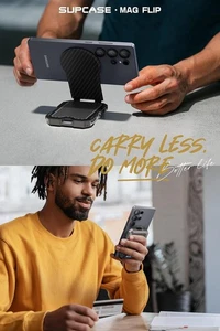 For iPhone/Galaxy/Google Series Magnetic Wallet Stand Phone Card Holder Tripod - Picture 1 of 8