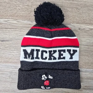 Mickey Mouse Beanie Mütze Disney Bündchen Bommel Retro Kunst Erwachsene OS Cap - Bild 1 von 7