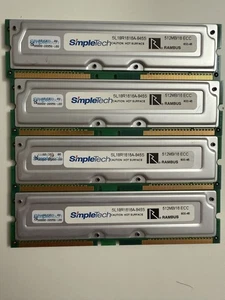 2GB (4x512MB) 512MB/16 RAMBUS RIMM RDRAM  800-45 800 45 ECC - Picture 1 of 2