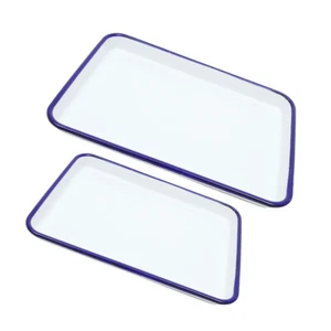 2 Pcs Email Backschale Kuchen Ofenpfanne Backblech Für Die Küche - Bild 1 von 12