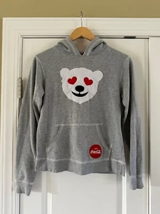 Coca Cola youth gray polar bear hooded pullover sweatshirt: Size S - Picture 1 of 11