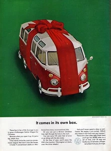 1964 Volkswagen Bus "It Comes In It's Own Box" Original Color Print Ad - Picture 1 of 1