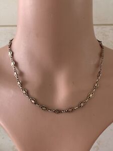 18ct rose gold & silver French chain necklace, Victorian