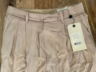 NWT Rag & Bone 100% silk womens Rugby Tan Sally Pant pleated wide leg size 2  - Image 1 of 4