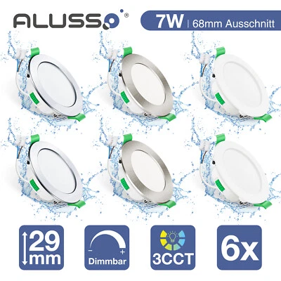 LED Panel Einbaustrahler 7Watt flach Einbau Leuchte Dimmbar Deckenspot 230V slim - Bild 1 von 4