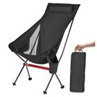  Camping Chair, High Back Portable Folding Chair, Aircraft Grade Aluminum Black