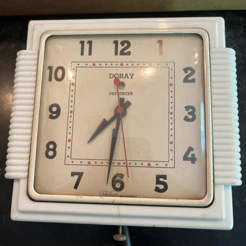 Vintage Doray Defroster Telechron Movement Kitchen Wall Clock TESTED WORKS!! Cover