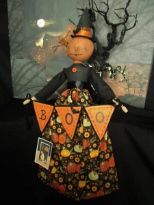 Pattern, primitive doll, Pumpkin witch, Halloween, Dumplinragamuffin #298 - Picture 1 of 8