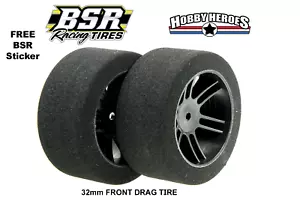 BSR Racing BSRF3225-D 1/10 Drag 25 Shore Foam Reifen 32mm schwarz Felge (2) - Bild 1 von 9