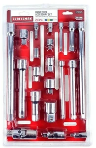 Craftsman 20 Piece Drive Tool Accessory Set 1/4 3/8 1/2 inch Extension Adapters - Picture 1 of 3