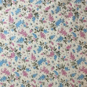 Pink Blue English Flowers by Peter Pan Fabrics Cotton Fabric | 16"x44" - Picture 1 of 3