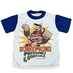 Vintage Donkey Kong Country 1994 Kids Youth Sleep T-shirt Video Game NES