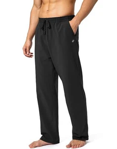 Pudolla Men's Cotton Yoga Sweatpants Athletic Lounge Pants Open Bottom Casual... - Picture 1 of 7
