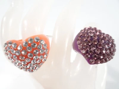 Anillo Corazón Piedra Rosa y Púrpura AEO American Eagle Outfitters 6 Nuevo con Etiquetas 19.00 Set 2 Foto 1 de 4