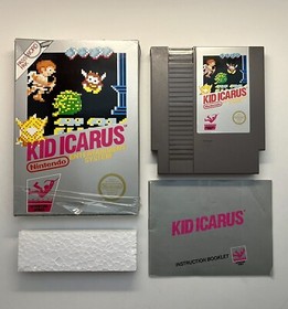 Kid Icarus (Nintendo NES 1987) 5-Screw Round Seal Hangtab CIB Complete In Box