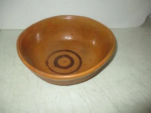 Primitive Vtg Mexican Handmade Mixing Round Bowl Pottery Terracotta 10-1/4" - Picture 1 of 1