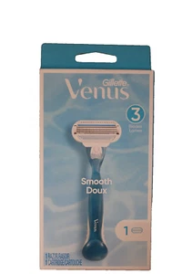 Gillette Venus Smooth Women's Razor 3 Blades 1 Handle and 1 Cartridge - Picture 1 of 2