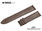 Crocodile Alligator Leather For JAEGER LeCOLUTRE Watch Brown Strap Band Clasp SQ