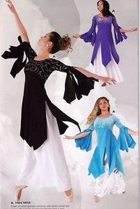 Praise Velvet Overdress Liturgical Church Flyers Dance Rhinestone 4 Colors - Picture 1 of 16