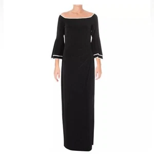 Lauren Ralph Lauren Black and White Long Cocktail Formal Dress Size 2 - Picture 1 of 11