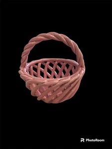 Rosa Keramik geflochten geflochten gedrehtes Seil Keramik Korb Übertopf Ostern EG - Bild 1 von 3