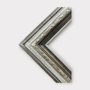 20 x 30 In stock-Classic style wood picture frame, crackle finish, silver leaf - Picture 1 of 11