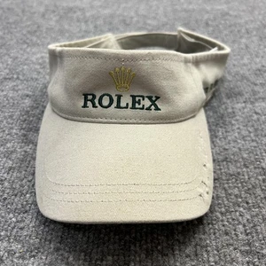 Rolex Hat Visor Strap Back Khaki Green Embroidered Crown Promo Golf Mens Charity - Picture 1 of 8