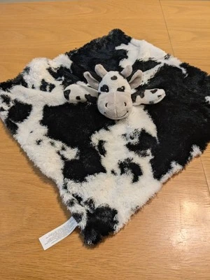 Trend Lab Black White Cow Baby Blanket Soft Plush Security Lovey - Image 1 of 4