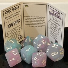Chessex 38027 Hidden Wonders Gemini Dark Green Salmon Uncommon UC 7pc Dice Set