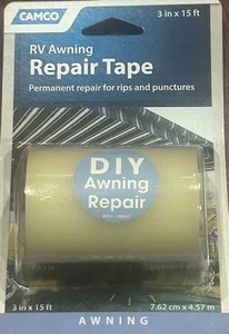 NEW - Camco 42613 3" x 15' Clear Patio Awning Fabric Repair Tape - Imagen 1 de 3