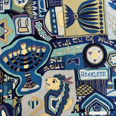 Hannukiah Hanukkah Judaísmo Azul Oro Menorá Estrellas León Alexander Henry POR Y Foto 1 de 4