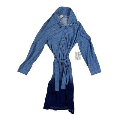 Vestido Camisa Mujer LuLaRoe Grande NUEVO CON ETIQUETAS Azul Cambray Denim Estilo Cinturón Foto 1 de 4