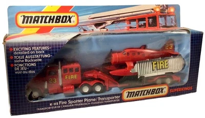 Avión/transportador SuperKings Matchbox K-112 Fire Spotter de colección súper raro Foto 1 de 4
