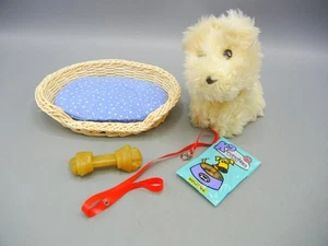 Vintage American Girl Doll Dog COCONUT West Highland Terrier Bed Leash & Bone - Picture 1 of 6