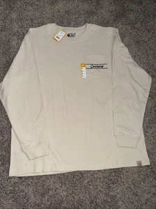 Camiseta Carhartt Michigan Para Hombre XL Calce Suelto Manga Larga Bronceada Ropa de Trabajo Pesada NUEVA - Imagen 1 de 4