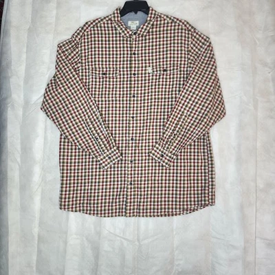 Camisa Bob Timberlake Para Hombre Talla 2XL ALTA Manga Larga Abotonada A Cuadros 100% Algodón  Foto 1 de 4