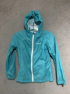 Columbia Boys Windbreaker Rain Jacket Teal Size Small 7/8 Full Zip Youth Kids - Picture 1 of 5