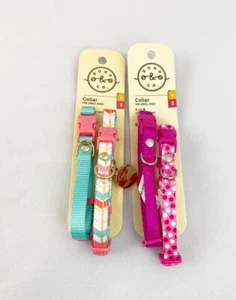 Bond & Co (2) 2pk XS/S Dog Collars Pink Camo Teal Adjustable ~ Small Dogs 8-12” - Picture 1 of 6