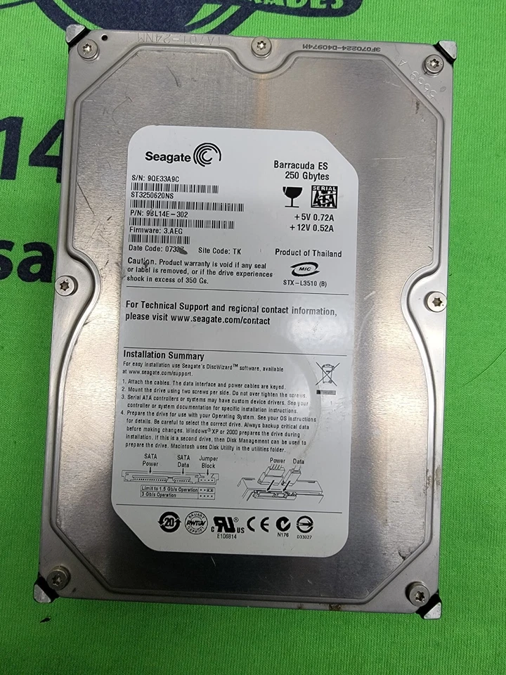 Seagate ST3250620NS 250 GB 3.5 in SATA II Enterprise Hard Drive HDD - Image 1 of 1