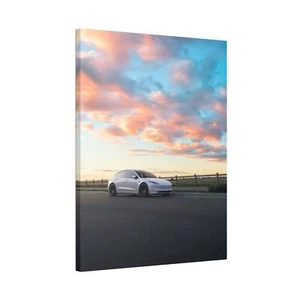 Tesla Model 3 Highland hochauflösender vertikaler Leinwanddruck in Museumsqualität #001 - Bild 1 von 10