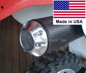 3D POWER TIP CNC EXHAUST HONDA XR250 XR 250 XR250R 250R w/ SPARK ARRESTOR SCREEN - Picture 1 of 11