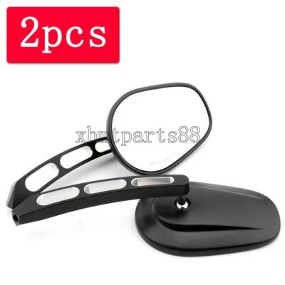 Espejos retrovisores de aluminio negros para motocicleta Harley-Davidson Sportster XL1200 XL883 Foto 1 de 4