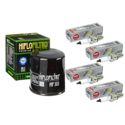 Kit de puesta a punto Kawasaki ZX10R 4 tapones de iridio NGK y filtro de aceite 07-23 Ninja ZX-14R Foto 1 de 4