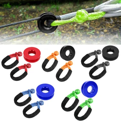 Heavy Duty Recovery Ring Snatch Block Pulley w/ Soft Shackle Tow Winch Rope - Image 1 of 4