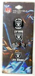 Raiders 4 Pin Set Las Vegas Logo, State, Circle, Flags Four Pins new in package - Picture 1 of 1