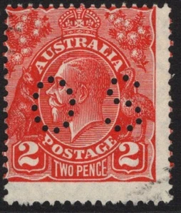 2d ROJO KGV PEQUEÑO MULTI WMK PERF "OS" PERFORACIONES MUY FUERA DE LUGAR (A24125) - Imagen 1 de 1