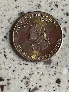 Thomas Jefferson 3rd President Bronze Medallion/Token Of Monticello Long Tom - Picture 1 of 2